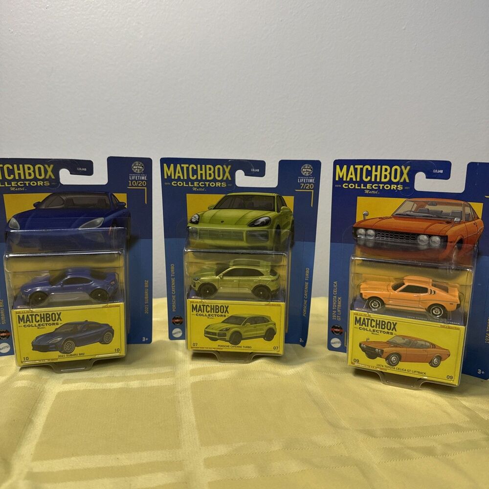 Matchbox Collectors Cars Porsche Turbo Subaru BRZ Toyota Celica GT Liftback New